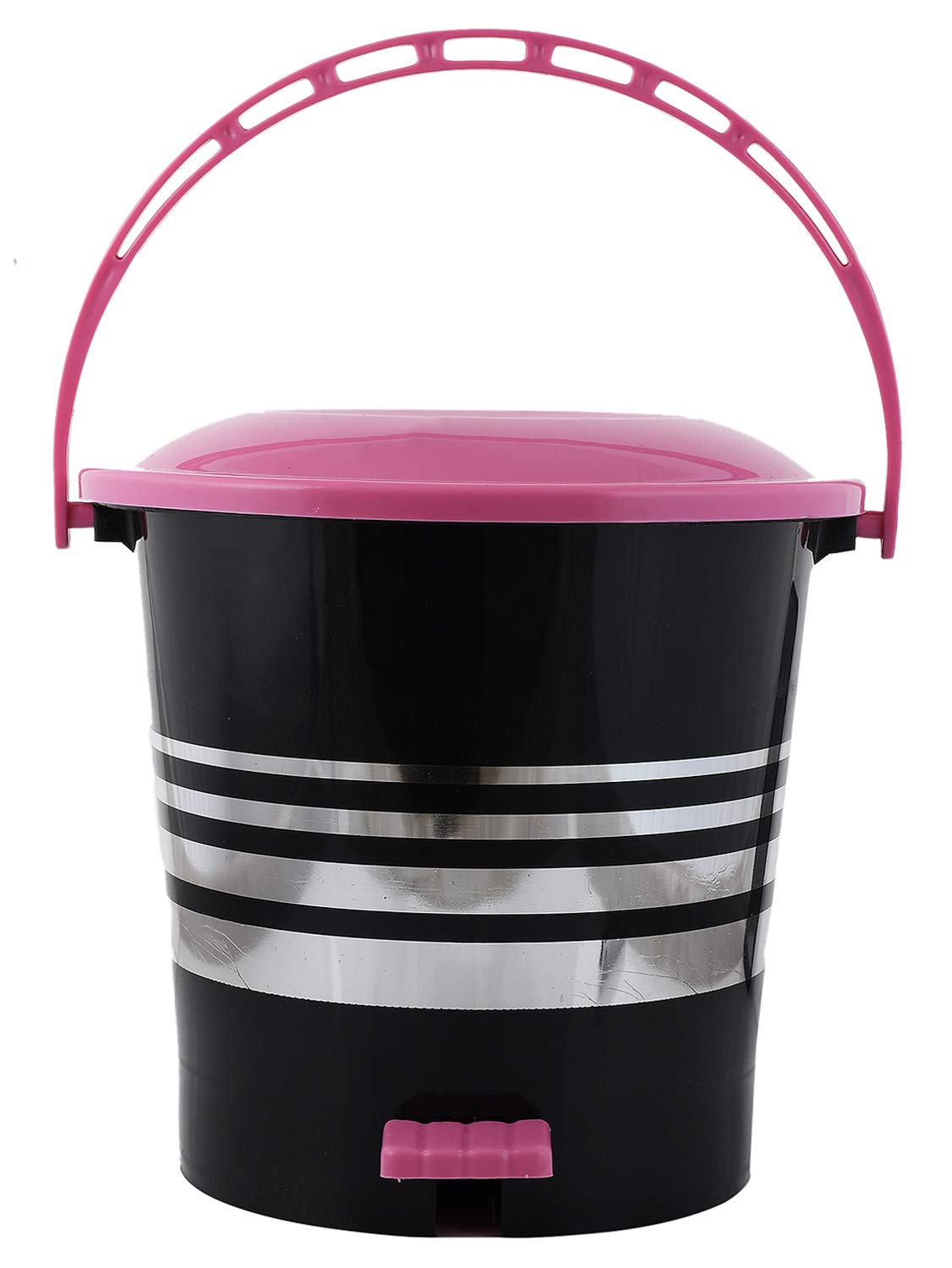 Kuber Industries 2 Pieces Plastic Dustbin Garbage Bin with Handle,10 Liters (Pink) -CTKTC38014