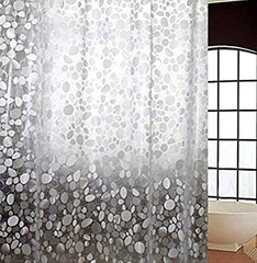 Kuber Industries PVC .20 MM Shower Curtain|Waterproof PVC & Coin Print|Semi Transparent Curtains|Size 274 x 137 CM, 9Feet (Transparent)