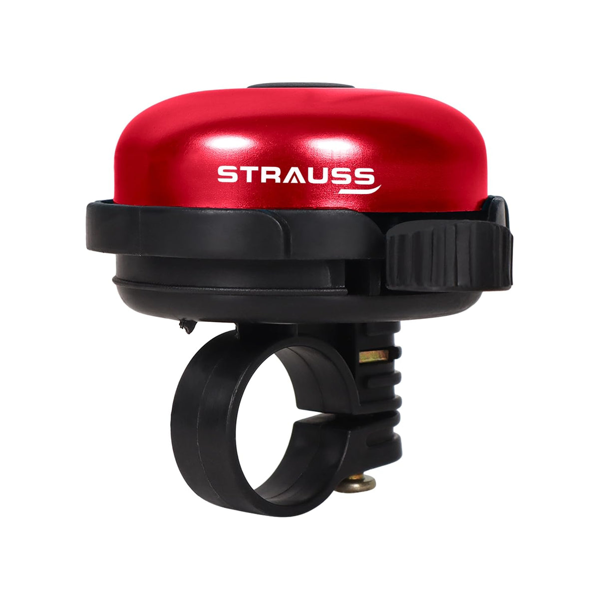 Strauss Bicycle Bell | Ultra-Loud Cycle Horn for Safety | Lightweight Anti-Rust Cycle Bell with Easy Flip Mechanism | Durable Quality Bell for Bikes | Cycling Accessories, (Red)