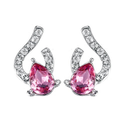Yellow Chimes Crystals from Swarovski Indian Pink Crystal Designer Earrings for Women and Girls