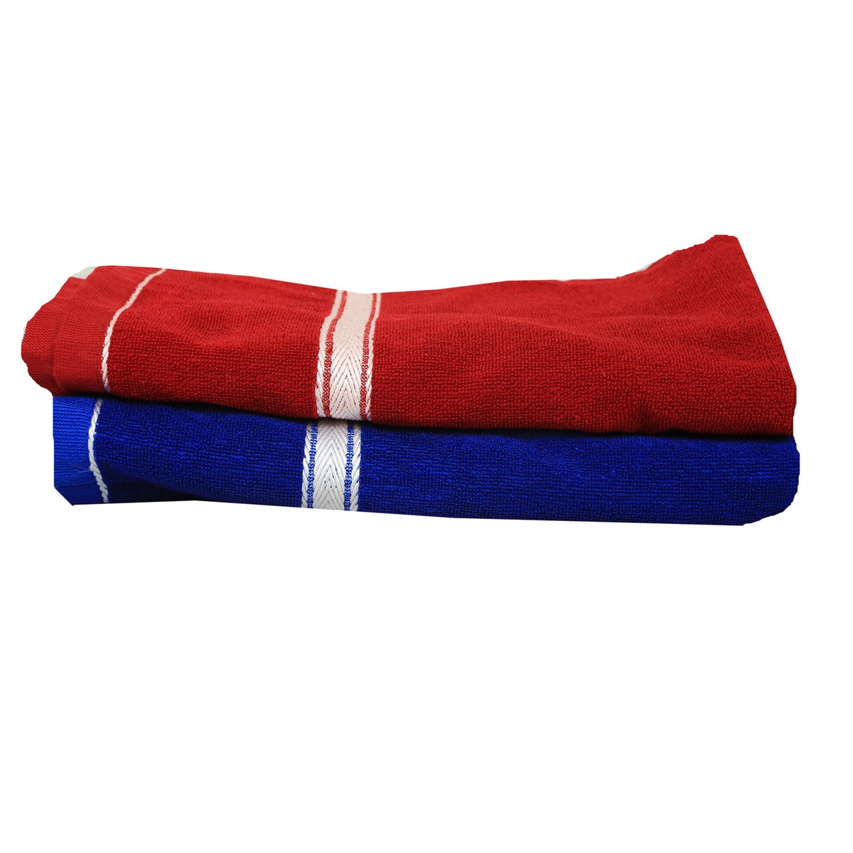Kuber Industries Men's GSM-400 Rexene Soft Terry Bath Towel Set of 2 Pcs (30 * 60 Inches, Full Size) Royal Blue & Cherry Red -KU13,Multi,Standard,CTKSIS79