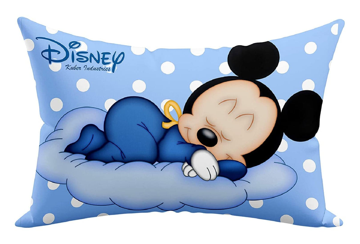 Kuber Industries Disney Print Sleeping Pillow for Kids|Small Pillow for Baby|Soft Microfiber Pillow|Size 12x18 |Sky Blue