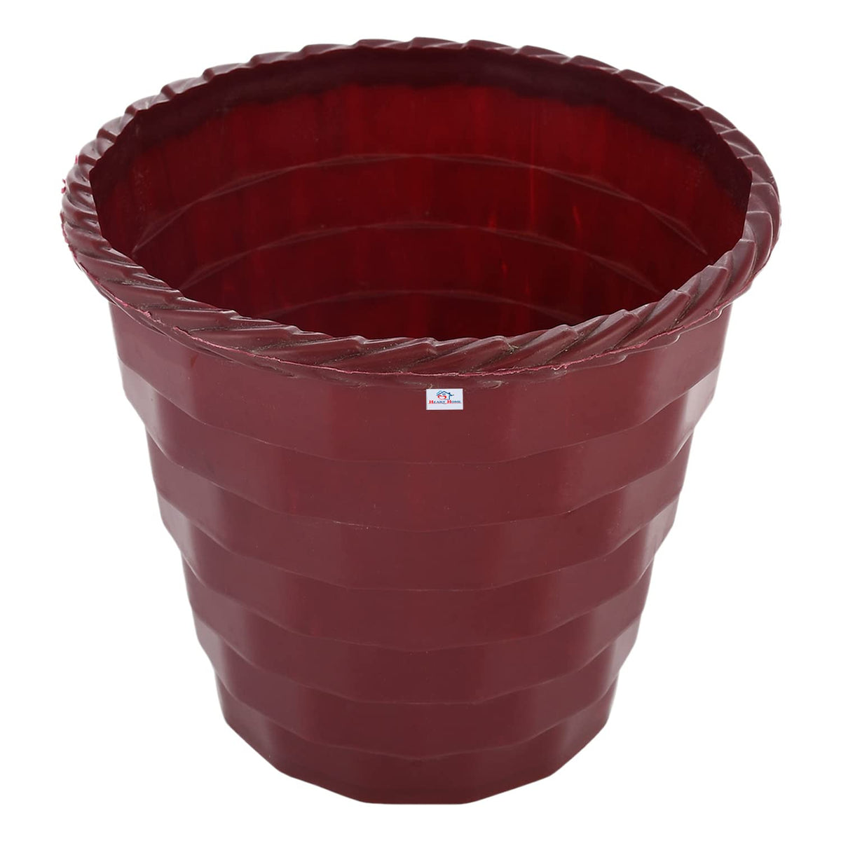 Heart Home Brick Flower Pot|Durable Plastic Flower Pots|Planters for Home Décor|Garden|Living Room|Balcony|8 Inch (Maroon)