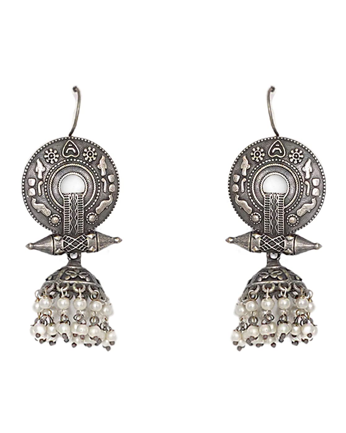 Teejh Nilima Silver Oxidised Earrings For Women