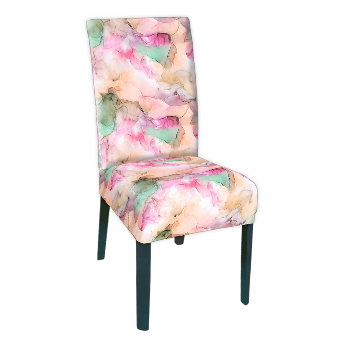 Heart Home Trippy Printed Polyester Stretchable Elastic Dining Chair Cover/Seat Slipcover/Seat Protector (Multicolor)-50HH0952
