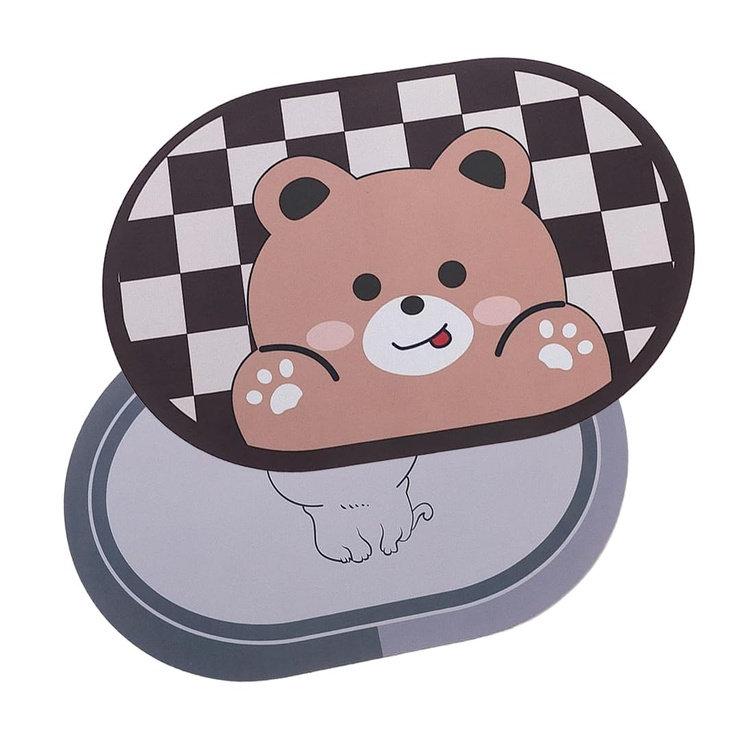 SAVYA HOME Pack of 2 Multipurpose Mat for Kids Bedroom, Play Area, Living Room, Bathroom, Shower | 60 x 40 cm |Teddy Bear & Cute Cartoon Design