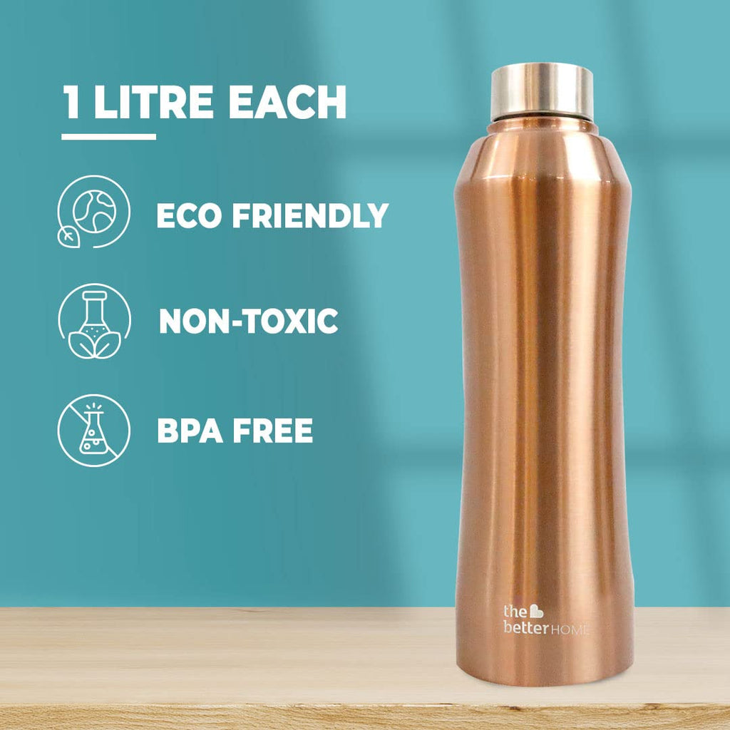 The Better Home Stainless Steel Water Bottle 1 Litre | Non-Toxic & BPA ...