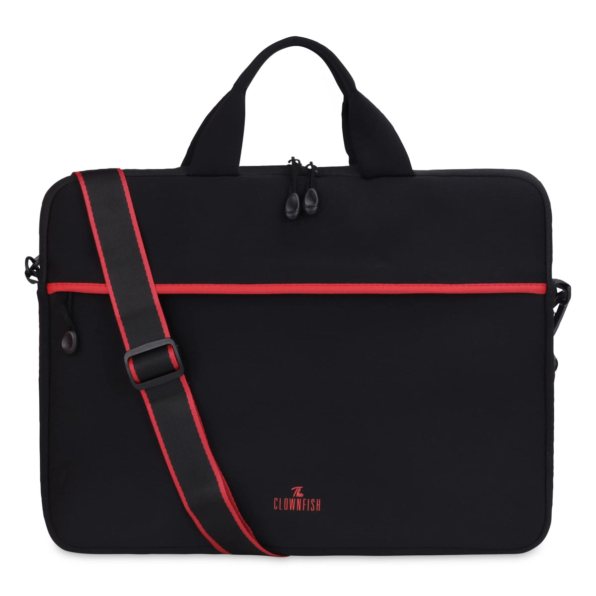 THE CLOWNFISH Lucas Series Polyester Unisex 13 inch Tablet Case Laptop Sleeve Laptop Bag Case Slipcase Shoulder & Trolley Strap (Black)