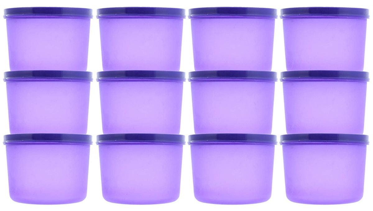 Kuber Industries Plastic 12 Pieces Kitchen Storage Spice Containers, Fridge Container, Food Utility Box, Food Storage Containers Jars 400 Ml (Purple) - CTLTC43872