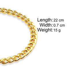 Yellow Chimes Stylish 18K Gold Plated Wrist Golden Chain Link Bracelet for Men and Boys Design 4