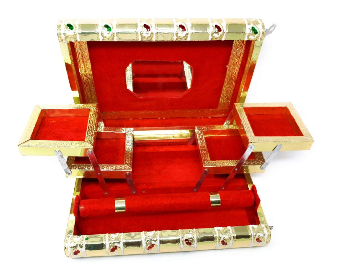 Kuber Industries Wood Jewellery Box,Gold