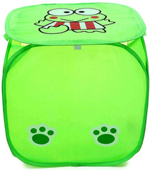 Kuber Industries Polyester Square Laundry Basket With Lid & Handles|Compact & Sturdy|Cute Cartoon Print|Size 46 x 46 x 46 CM (Multi)-CTKTC26059