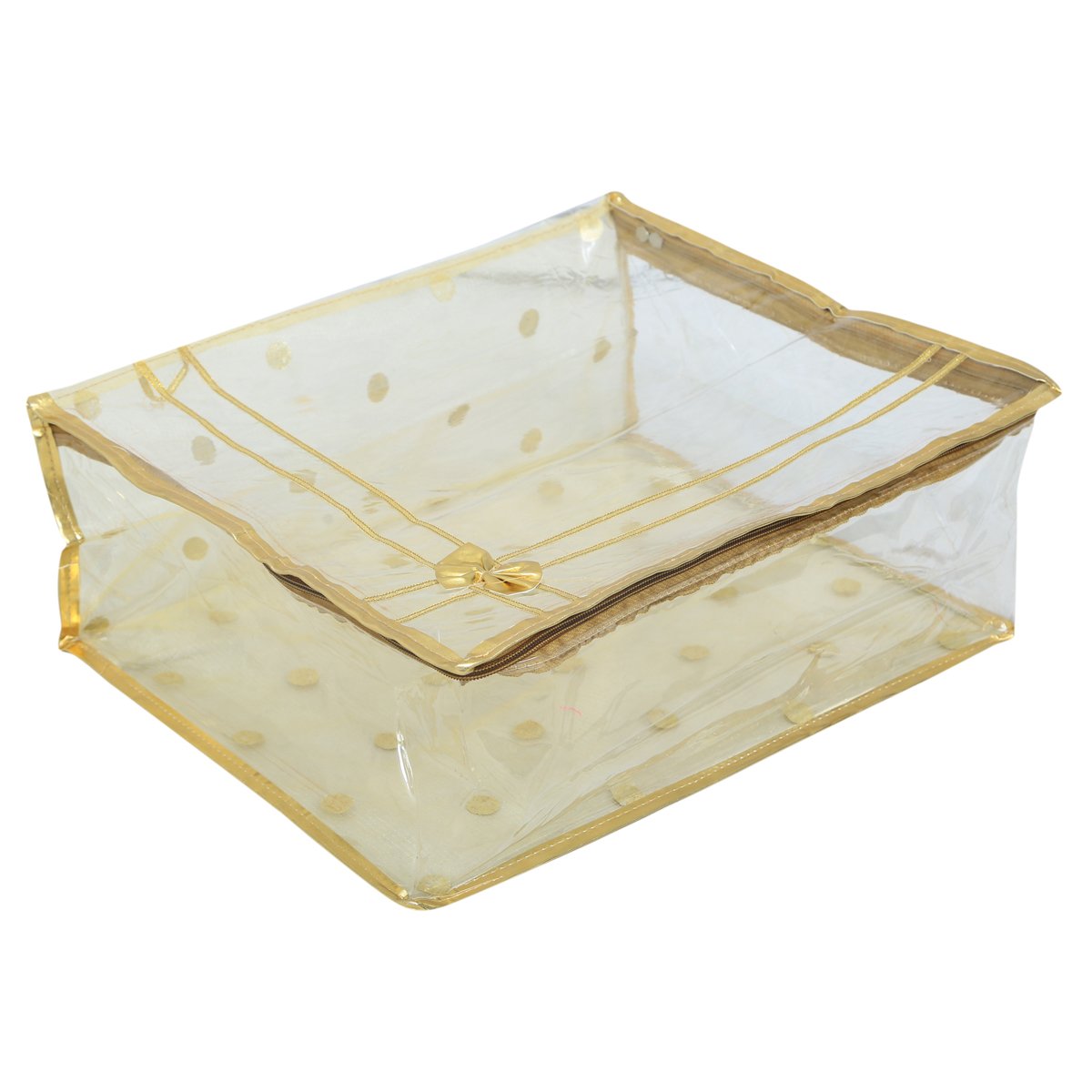 Kuber Industries Polka Dots PVC Saree Cover, Golden