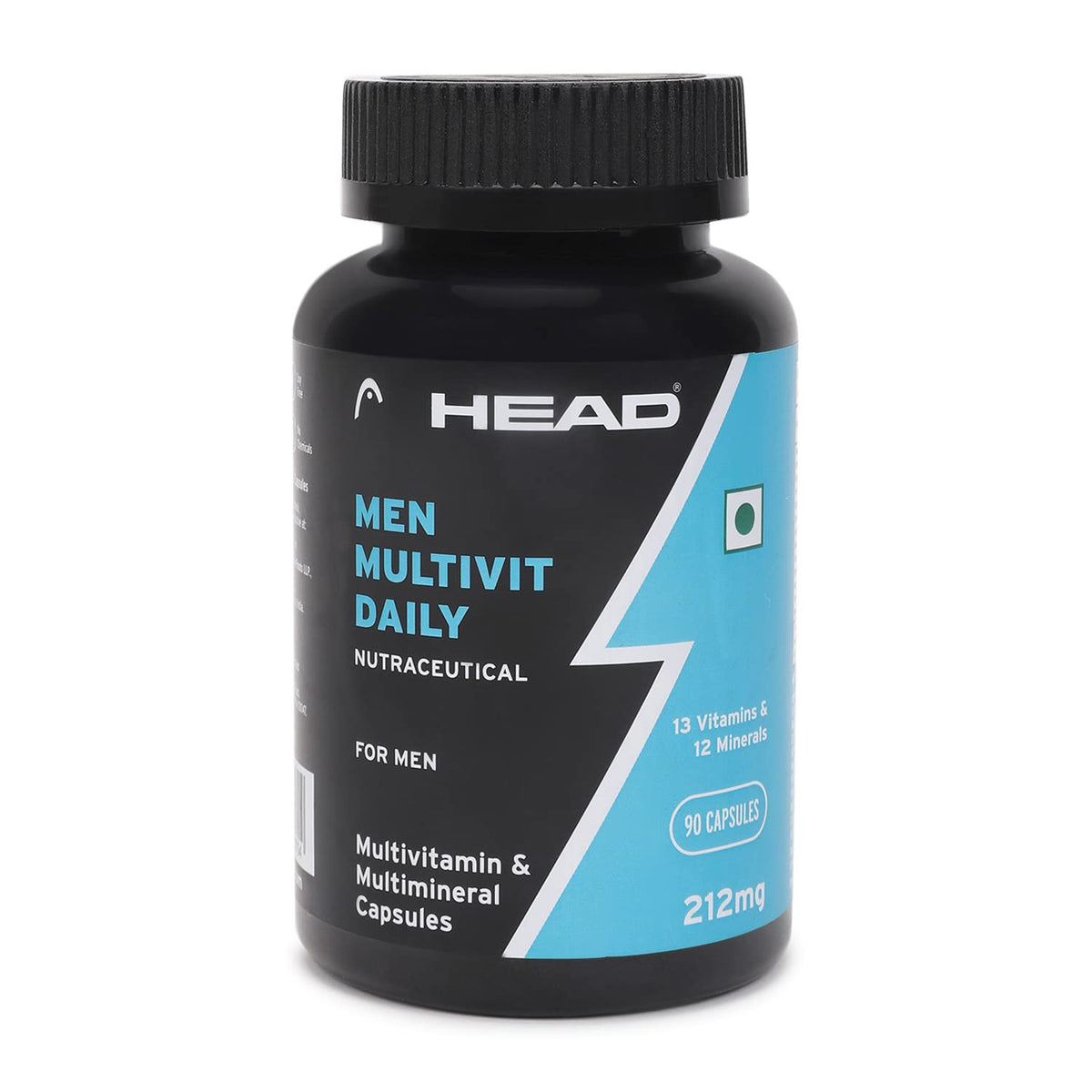 Head Vitals Daily Multivitamin for Men (90 Tablets) with Vitamin B, Vitamin E, Vitamin C, Calcium, Iron, Biotin, 26 Vital Nutrient & Essential Quality Multiminerals for Enhanced Energy, Strength & Recovery