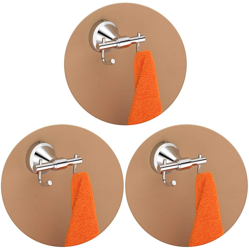 Plantex 304 Grade Stainless Steel Robe Hook/Cloth-Towel Hanger/Door Hanger-Hook/Bathroom Accessories Pack of 3, Niko (Chrome)