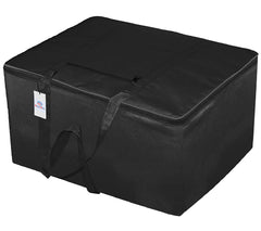 Heart Home Small Size Lightweight Foldable Rexine Jumbo Underbed Storage Bag With Zipper And Handle (Black) (F_26_HEARTH016794)