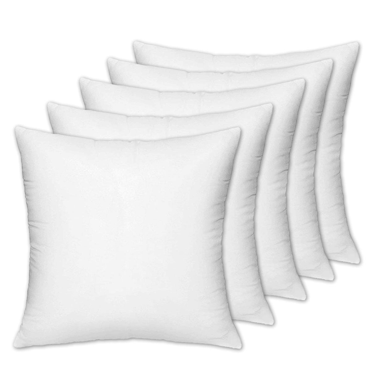 Kuber Industries Microfibre 5 Pieces Cushion Filler Set 16"x16" (White)-CTKTC30064