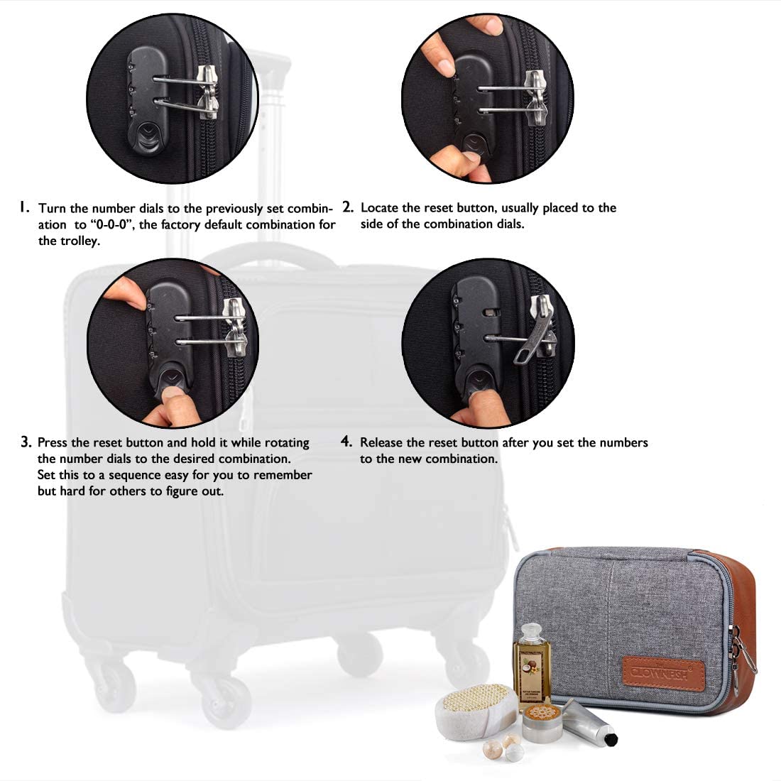 THE CLOWNFISH Trailblazer Series Luggage Polyester Soft Case Four Wheel Suitcase 15.6 inch Laptop Ipad Trolley Bag with TSA Lock - Black (44 cm, 17.3 inch)