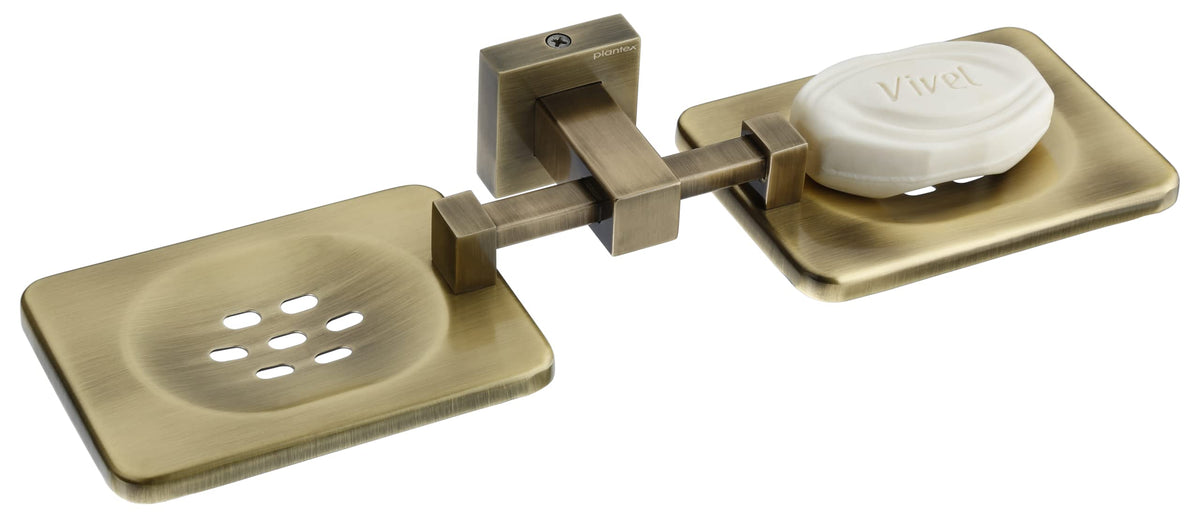 Plantex Splash Antique Twin soap Holder Stand for Bathroom and wash Basin (304 Stainless Steel)
