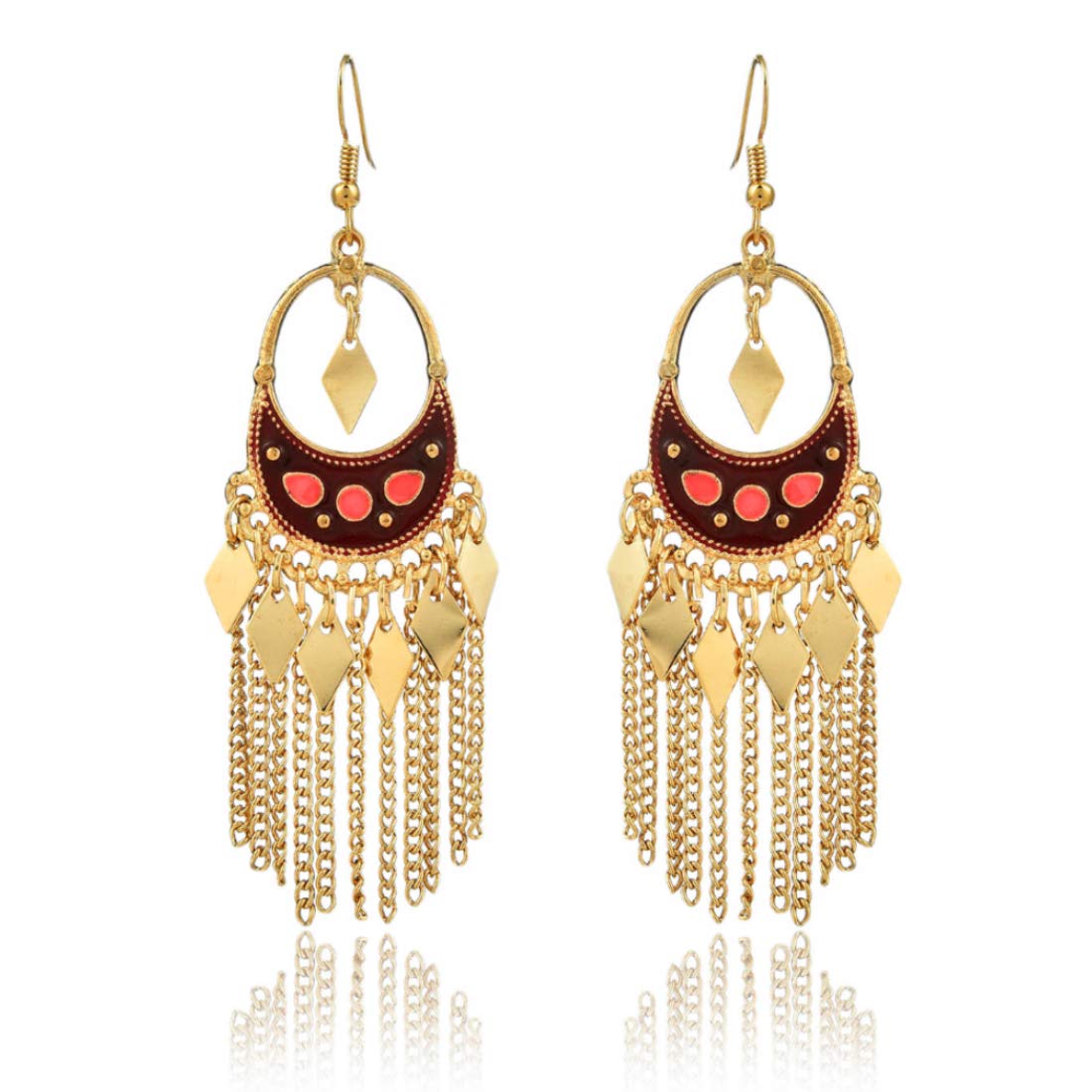 Yellow Chimes Designer Collection Enamel Gold Plated Party ware Earring Alloy Dangle Earring for Women and Girls