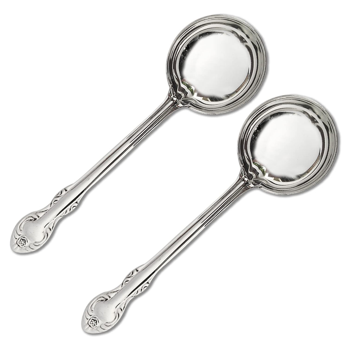 Kuber Industries Stainless Steel Serving Spoon for Dining Table & Kitchen (Silver), Set of 2