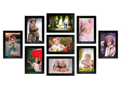 Kuber Industries Collage Photo Frame For Living Room, Wall Set of 9 (Black) Size: 5x7-9 Pc.