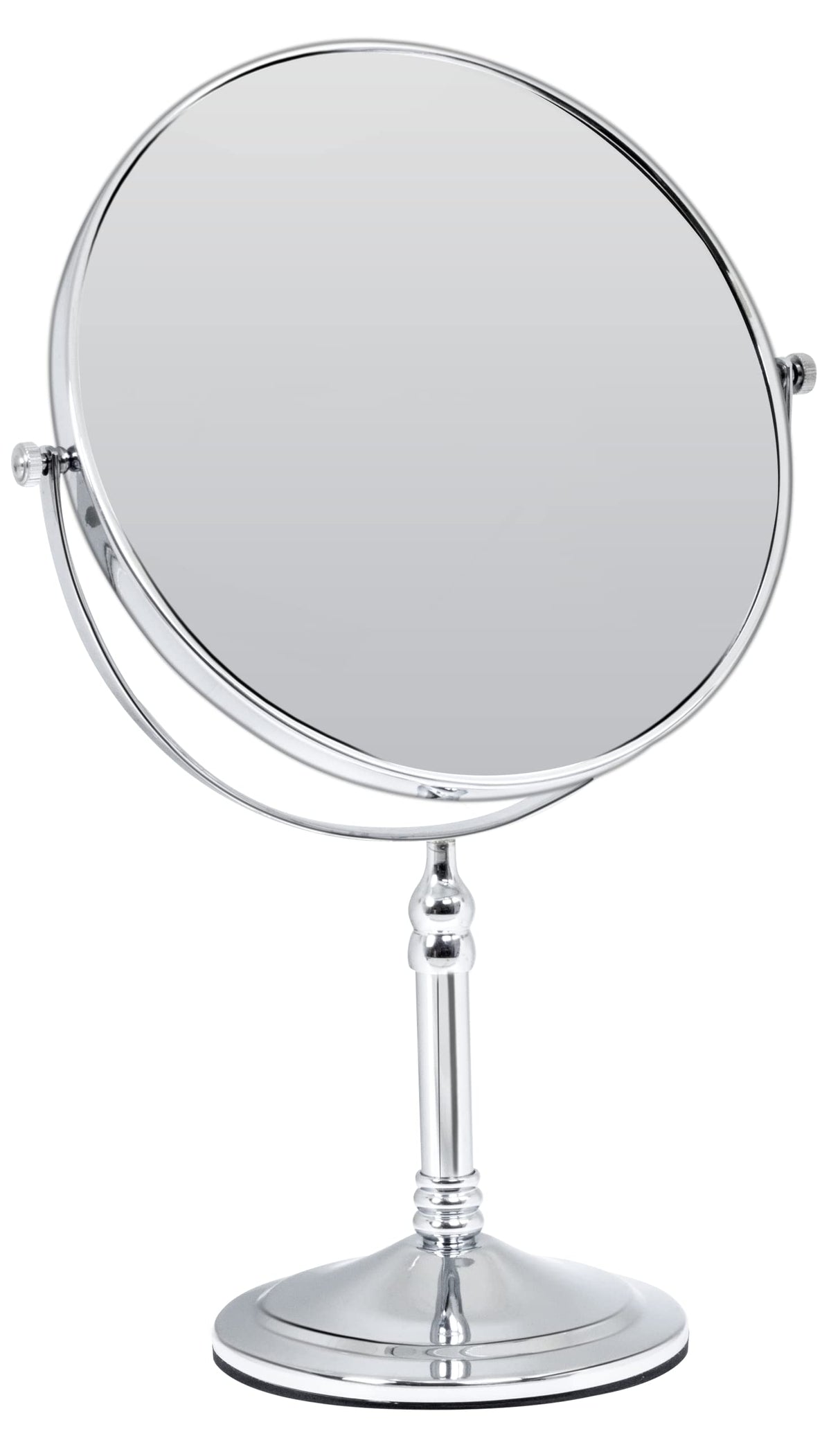 Plantex Brass Magnifying Mirror/Dual-Side 360° Swivel Mirror/Counter-Top Bathroom Mirror/Zoom/Makeup/Vanity Mirror - Chrome