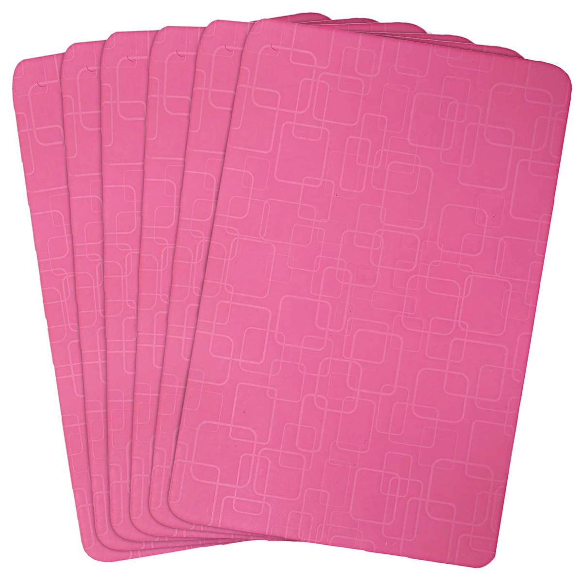 Kuber Industries PVC 6 Piece Dining Table Placemat Set (Pink), Standard (HS39KUBMART021966)