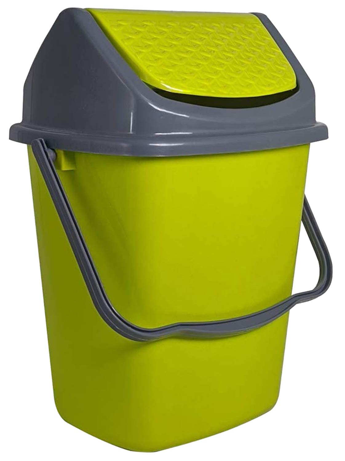 Kuber Industries Delight Plastic Swing Garbage Waste Dustbin for Home, Office with Handle, 5 Liters (Green)