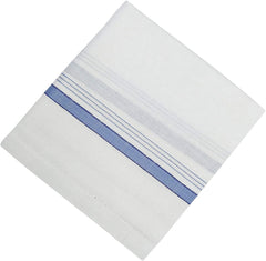 Kuber Industries Lining Design 100% Cotton Premium Collection Handkerchiefs Hanky for Men, Set of 3 (White)