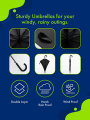 ABSORBIA Unisex Straight Umbrella Wine Red and 3X Folding Umbrella Dark Green(Pack of 2), For Rain & Sun Protection and also windproof |Folding Portable Umbrella with Cover |Fancy and Easy to Travel
