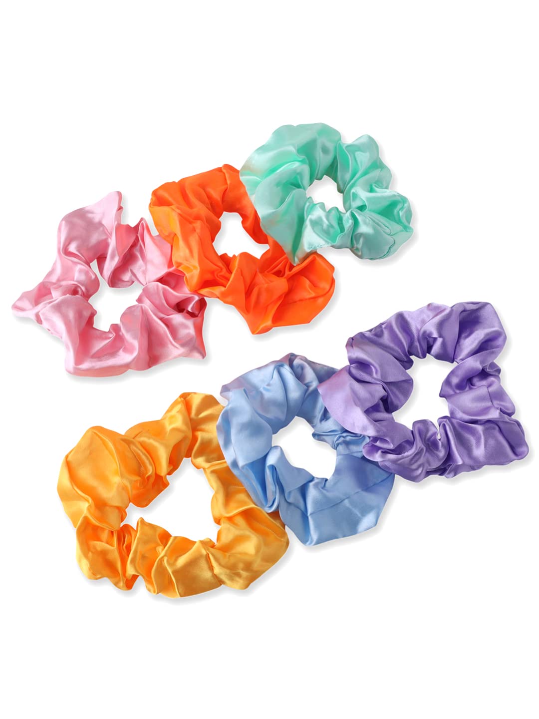 Yellow Chimes Scrunchies for Women Hair Accessories for Women 6 Pcs Satin Scrunchies Set Rubber Bands Multicolor Scrunchie Ponytail Holders Hair Ties for Women and Girls Gifts for Women and Girls
