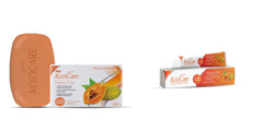 Kozicare Papaya Soap (Pack of 3) & Face Cream for Glowing Skin - 15g | Kojic Acid Soap & Cream, Aplha Arbutin, Niacinamide Cream, Olive Oil for Skin | Sabun Soap, Bath Soap for Men & Women
