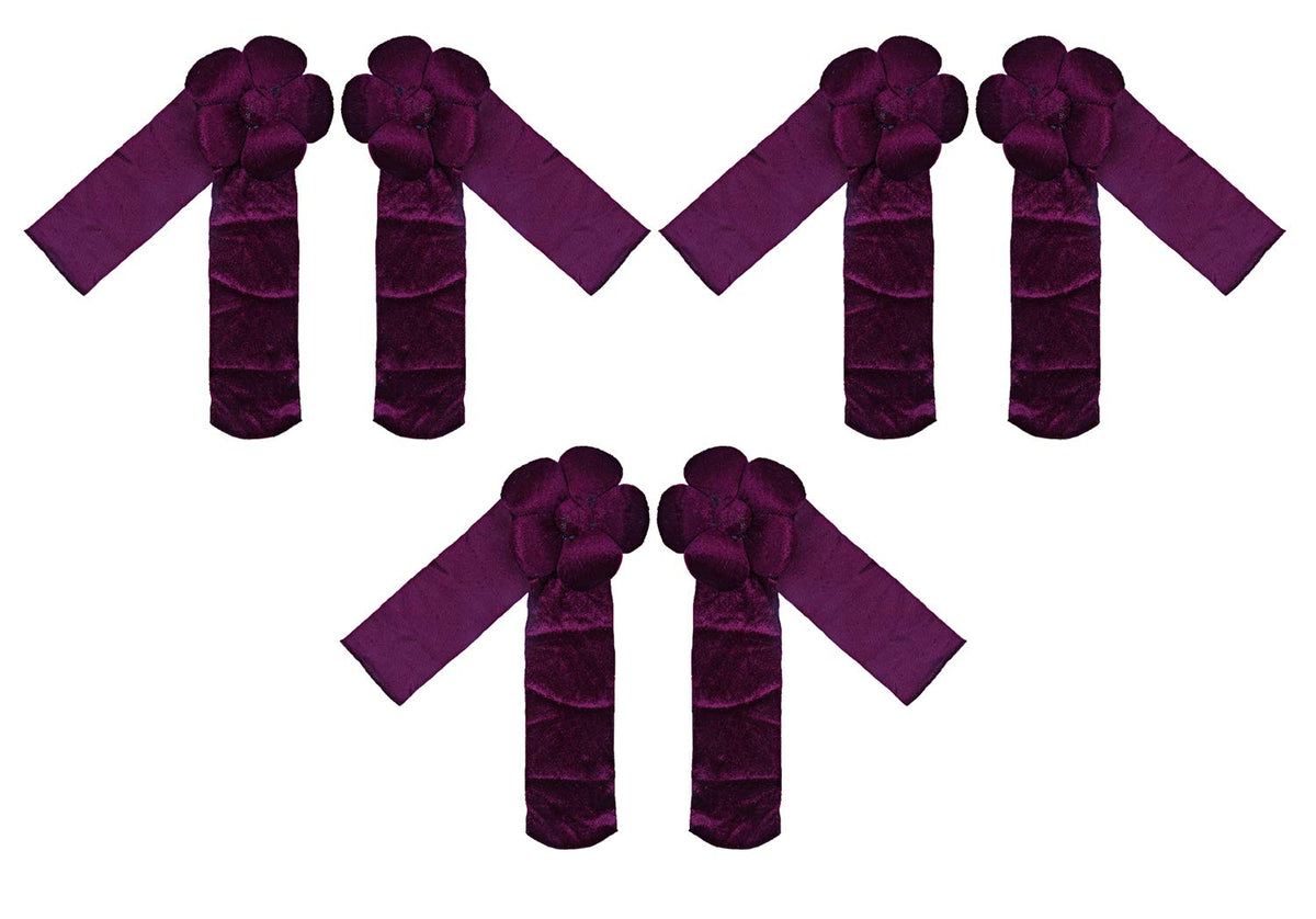 Kuber Industries Velvet 6 Pieces Curtain Tie Back Tassel Set (Pink) -CTKTC12908 (CTKTC012908)