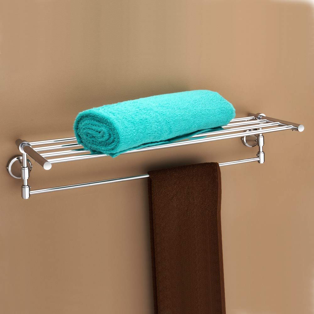 Plantex 304 Grade Stainless Steel Towel Rack for Bathroom/Towel Stand/Hanger/Bathroom Accessories - Niko (24 Inch-Chrome)