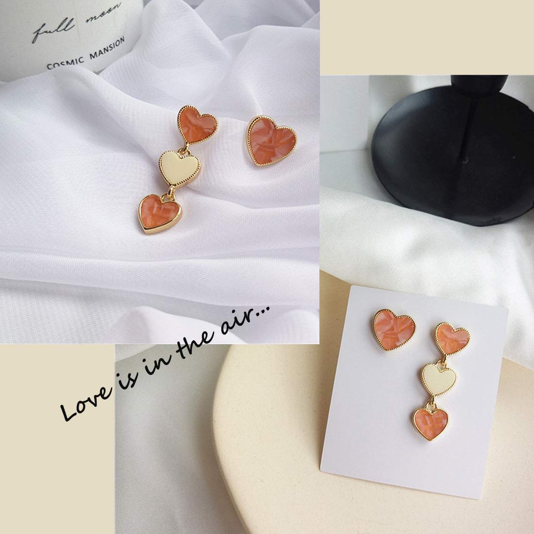 Yellow Chimes Heart Mismatch & English Shades Combo Of Two Pairs Studs Drop Earrings for Women and Girls