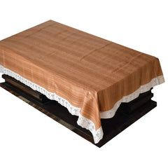 Kuber Industries Wooden Design PVC 4 Seater Center Table Cover 60"x40"(Light Brown)-CTKTC032935, Standard