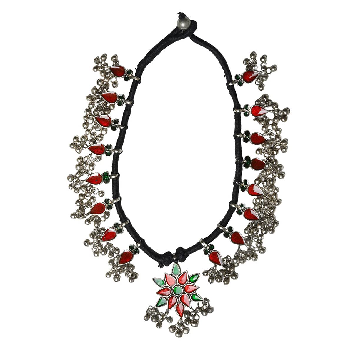 Teejh Tejashree Multicolored Silver Oxidised Necklace for Women