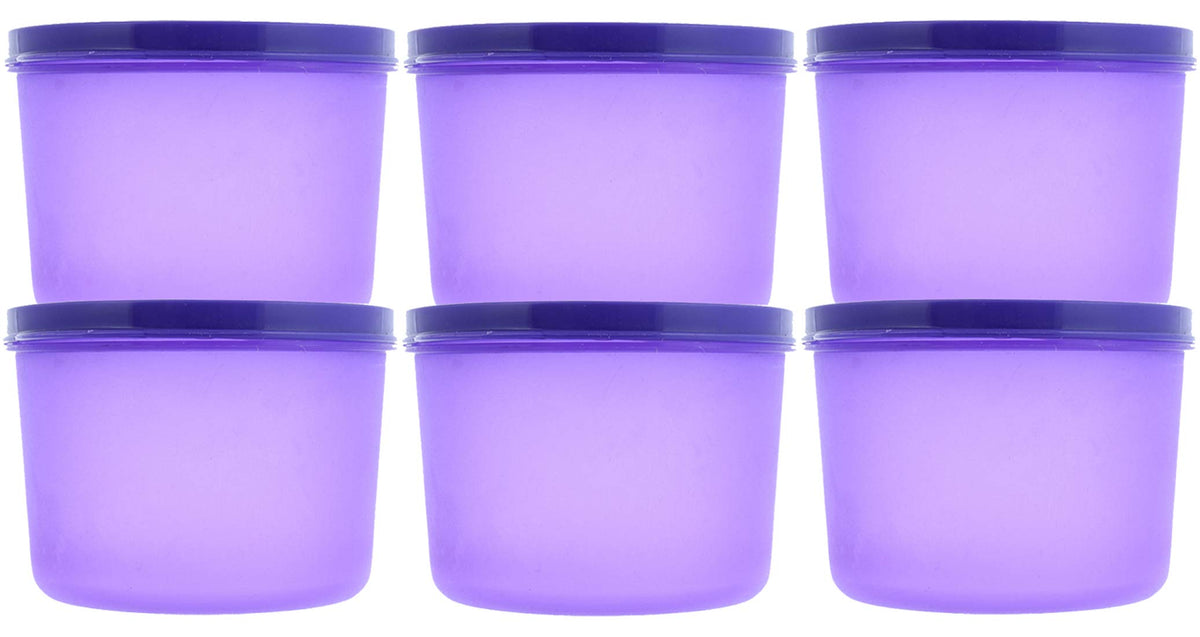 Kuber Industries Plastic 6 Pieces Kitchen Storage Spice Containers, Fridge Container, Food Utility Box, Food Storage Containers Jars 600 Ml (Purple) - CTLTC43921