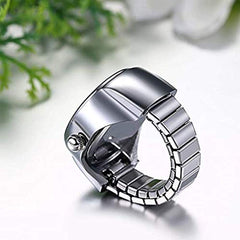 Yellow Chimes Rings for Women Stainless Steel Green Dial Analog Watch Ring Stretchable Ring Watch for Women and Girls.