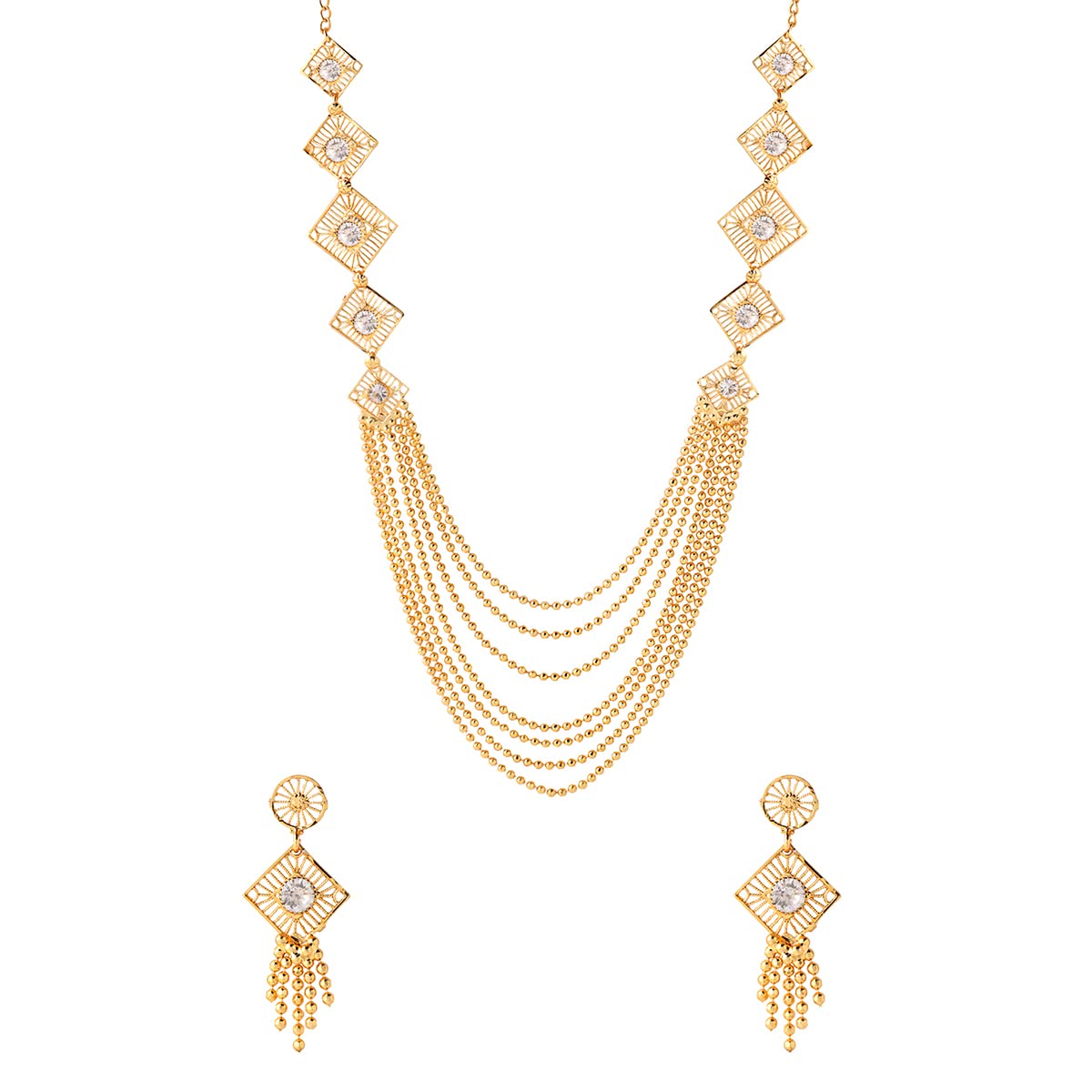 Yellow Chimes Jewellery Set for Women and Girls Gold Jewellery Set for Women | Gold Plated Necklace Set | Mutilayer Jewellery Set | Birthday Gift for girls and women Anniversary Gift for Wife