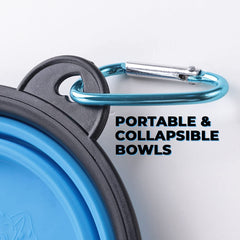 Kuber Industries Dog Food Bowl|Portable & Collapsible Cat & Dog Bowl|Reusable,Durable,Travel-Friendly|Easy to Store Pet Bowls|Perfect Dog Accessories for Indoor & Outdoor Use|LS198BL|Blue