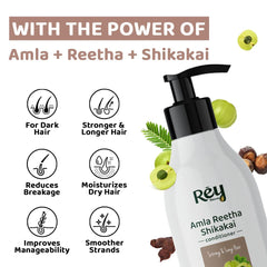 Rey Naturals Castor Oil (200 Ml) and Amla Reetha Shikakai Hair Conditioner (250 Ml) Combo
