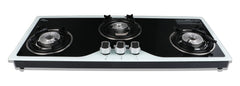 SunFlare Toughened Glass | Die Cast Alloy Tornado Burner | ISI Certified | Door Step Service Warranty | Hob Top Gas Stove 3 Burner