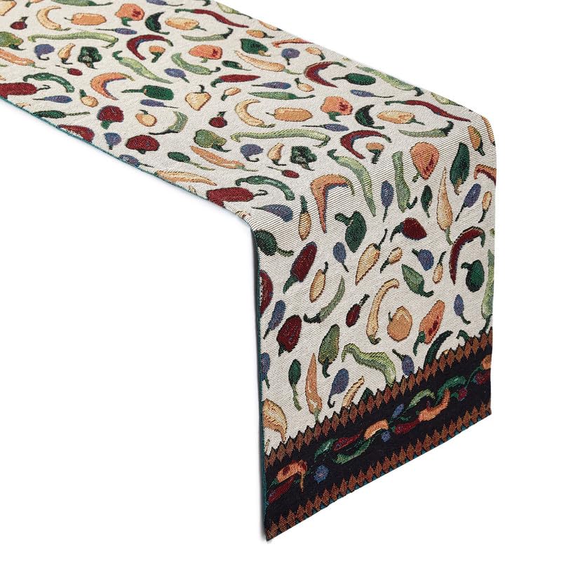 Encasa Homes Table Runner for 4 Seater Dining - Flowerpot | Jacquard Woven | Size 32x150 cm | Decorative Cloth for Home, Cafes, Restaurants & Hotels - Machine Washable