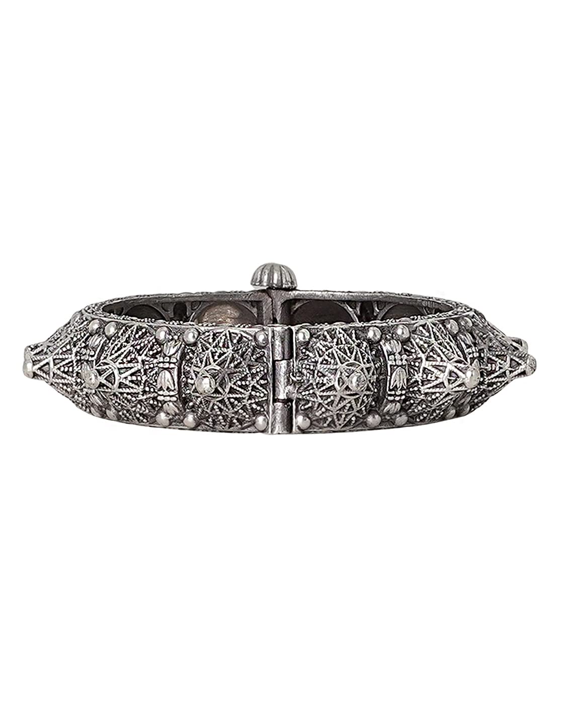 TEEJH Pahal Silver Oxidised Bangle For Women