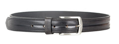 THE CLOWNFISH Men's Genuine Leather Belt with Textured/Embossed Design-Olive Black (Size-36 inches)