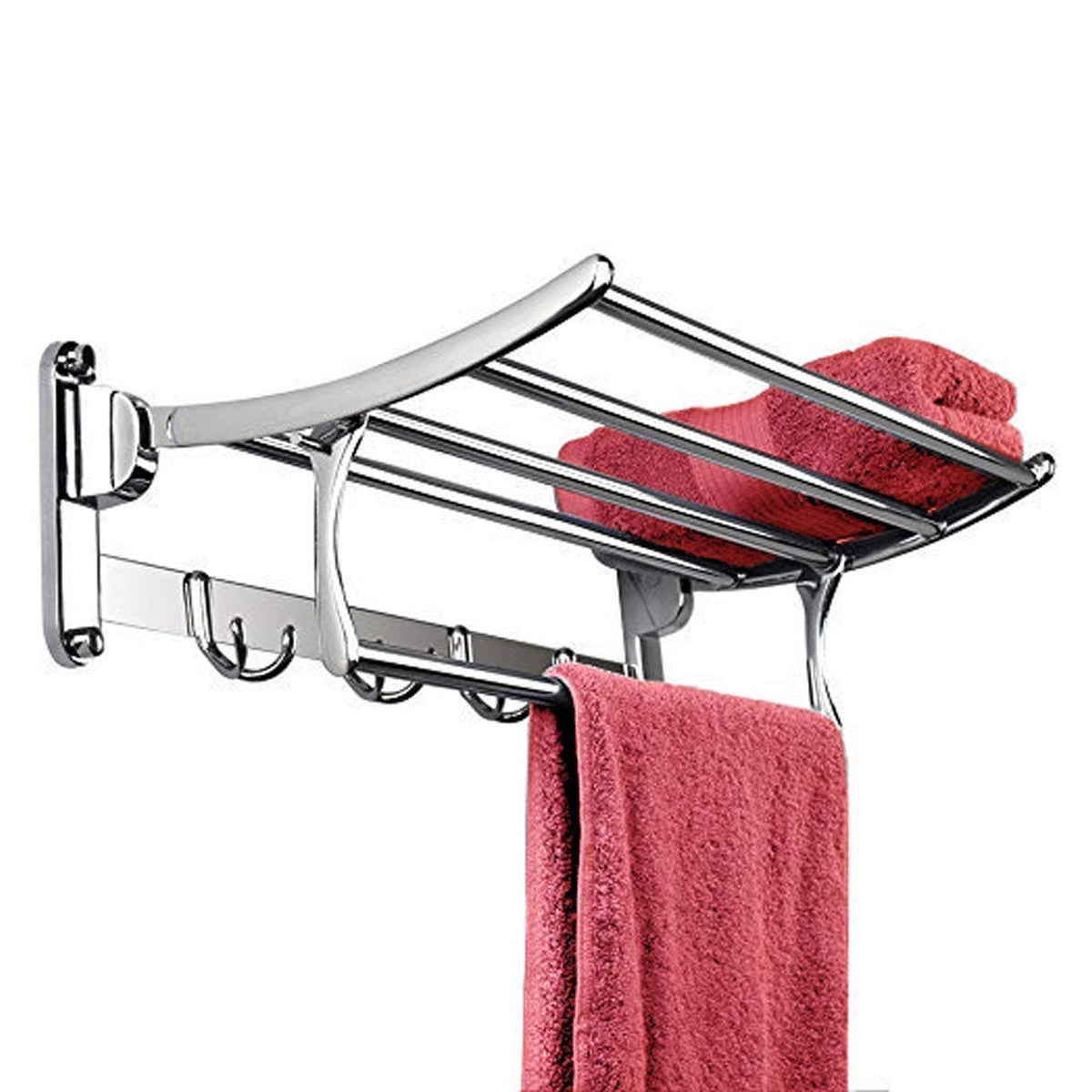 Plantex Gold Stainless Steel Folding Towel Rack for Bathroom/Towel