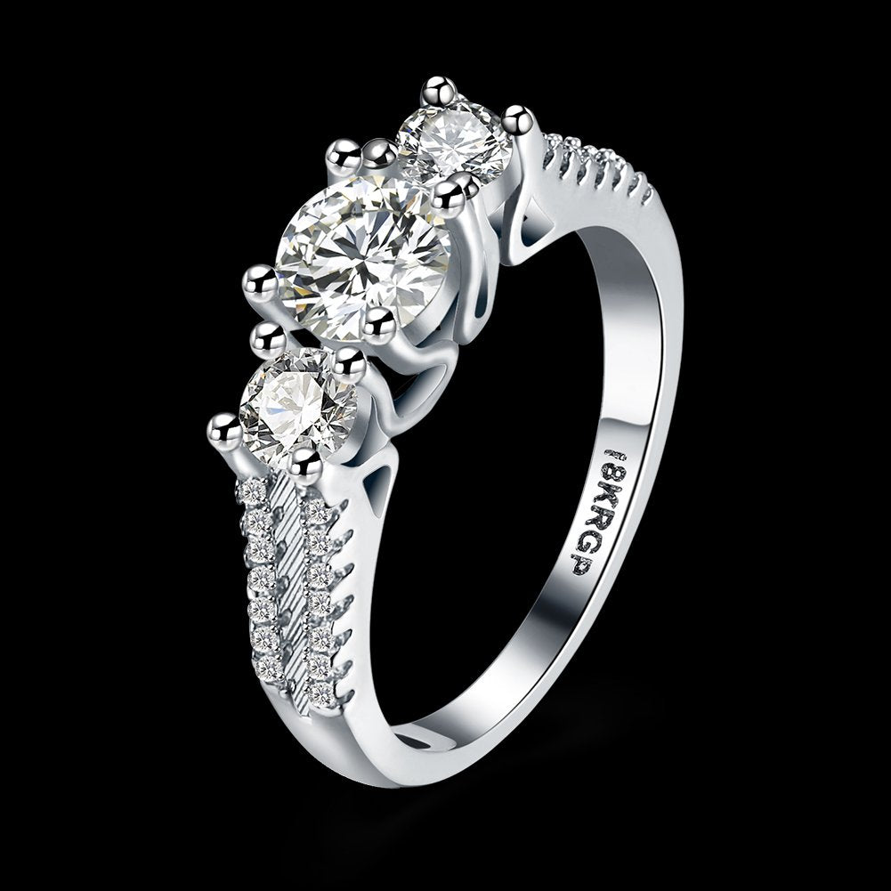 Elongated Hexagon Lab Diamond Three Stone Engagement ring & Nesting Ri |  sillyshinydiamonds
