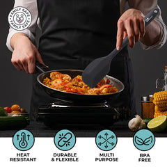 The Better Home Silicon Spatula Set for Non Stick Pans | Heat Resistant, Durable, Flexible Cookware Set | BPA Free & Odourless Non Stick Utensil Set for Cooking (with Frying Pan)
